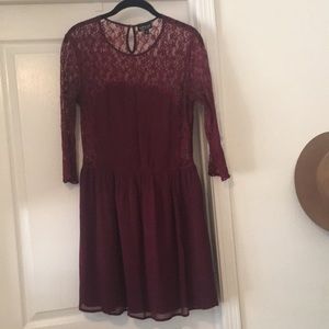 TopShop Burgundy Lace Dress